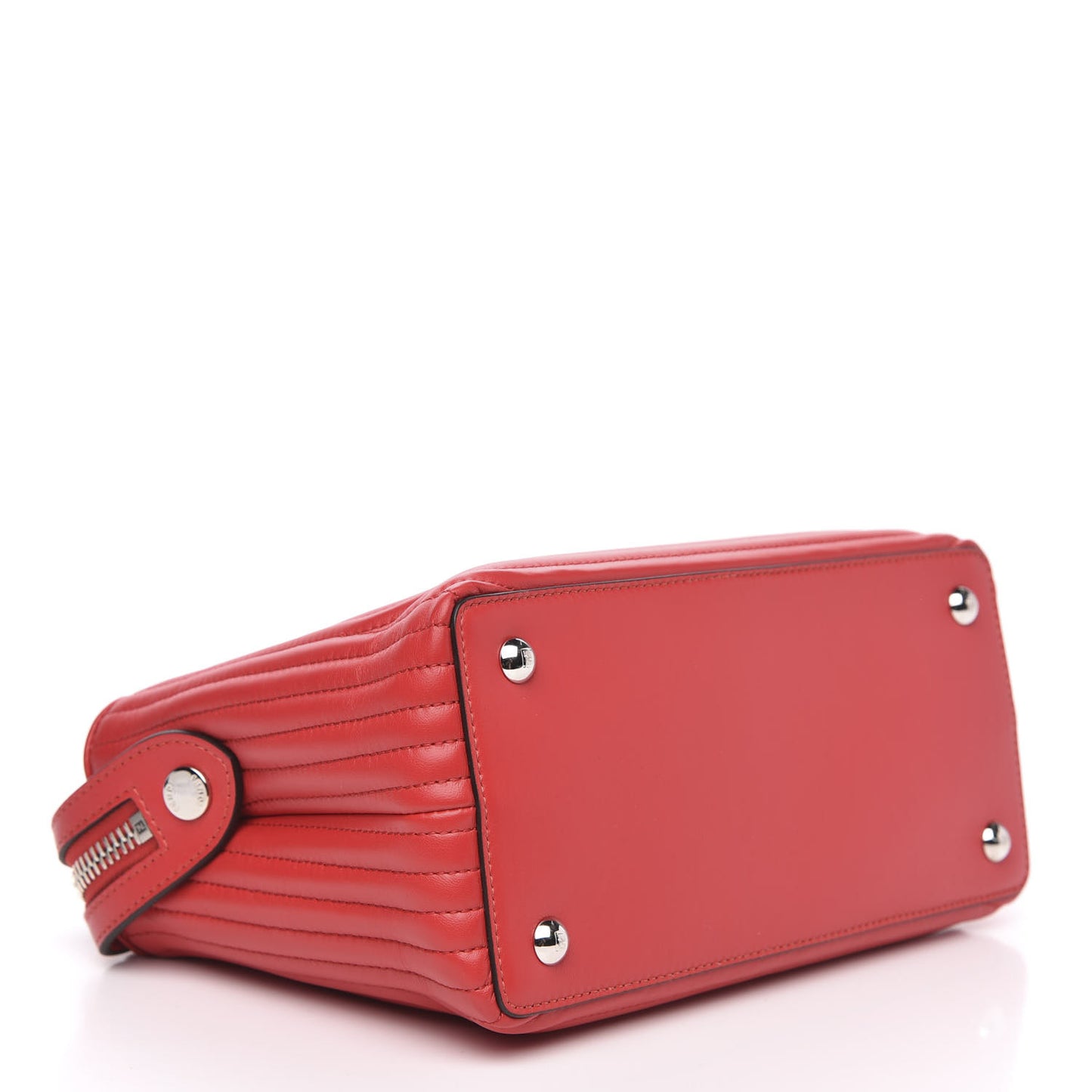 Shiny Nappa Trapuntata Small DotCom Click Chain Satchel Rojo