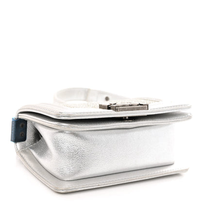 Chanel Metallic Galuchat Stingray Mini Boy Flap Silver 4 of 10