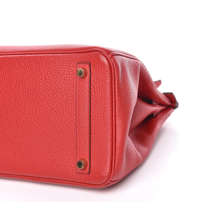 Hermes Taurillon Clemence Birkin 30 Rouge Casaque 8 of 11