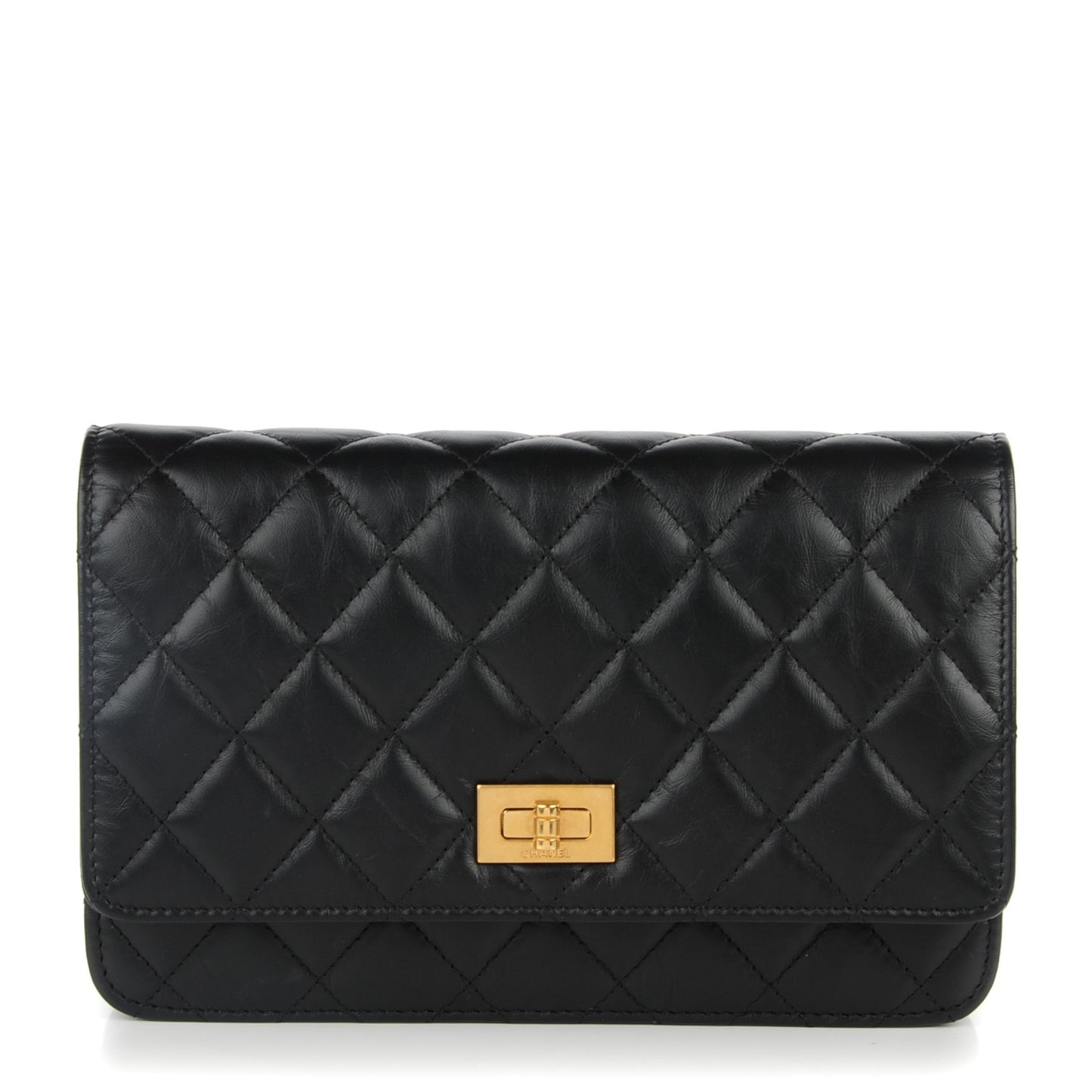 Aged Calfskin Reissue Wallet On Chain WOC Black