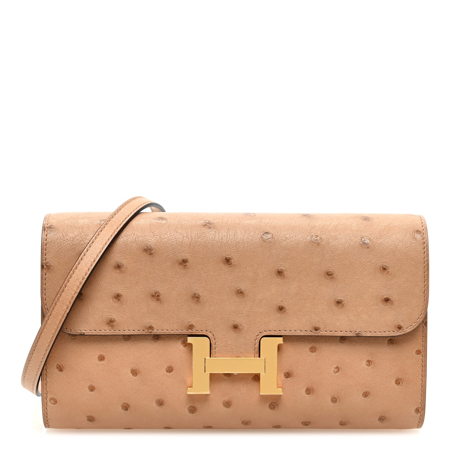 HERMES　OSTRICH　長財布 Hermes Ostrich Constance Long Wallet To Go Chai 1507854 – FASHIONPHILE
