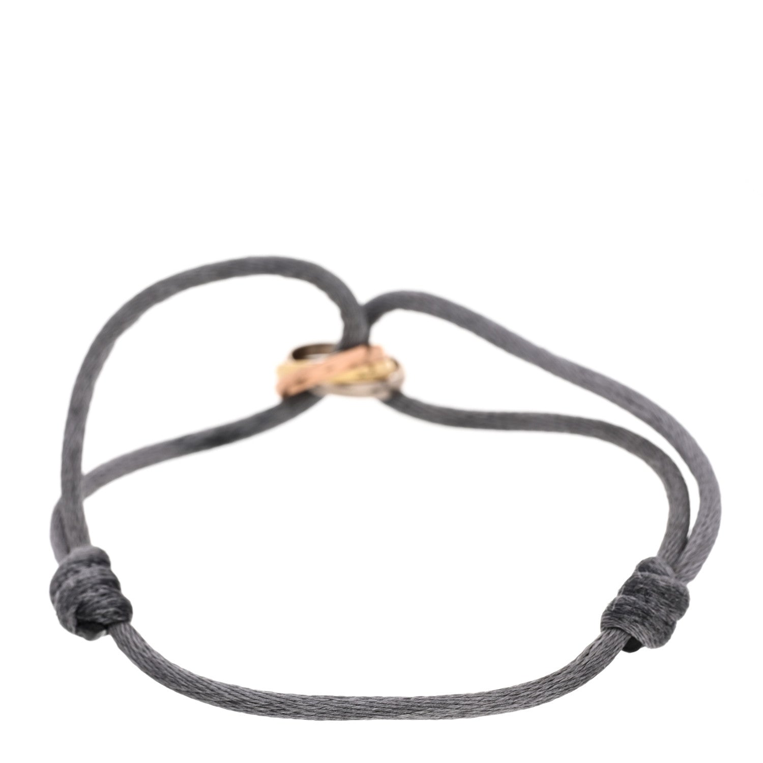 Cartier 18K Pink Yellow White Gold Trinity Adjustable Cord Bracelet Gray 2 of 3