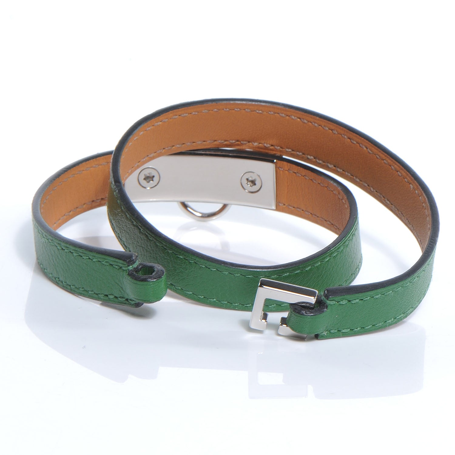 Hermes Chamonix Rivale Double Tour Bracelet Medium Vert Bengale 4 of 7