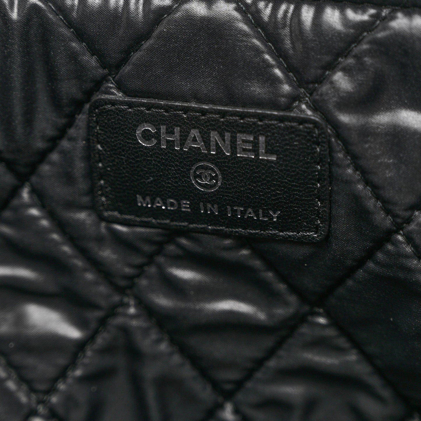 Lambskin Quilted Large Cosmetic Case Black