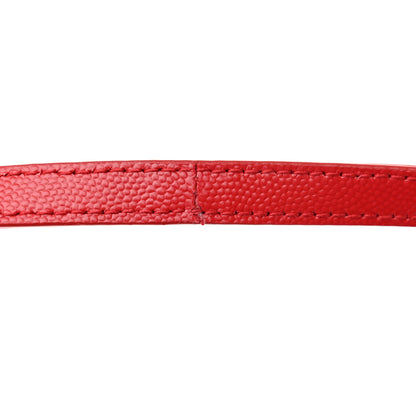 Saint Laurent Grain de Poudre Mini Classic Monogram Cassandra Top Handle Rouge Eros 10 of 11