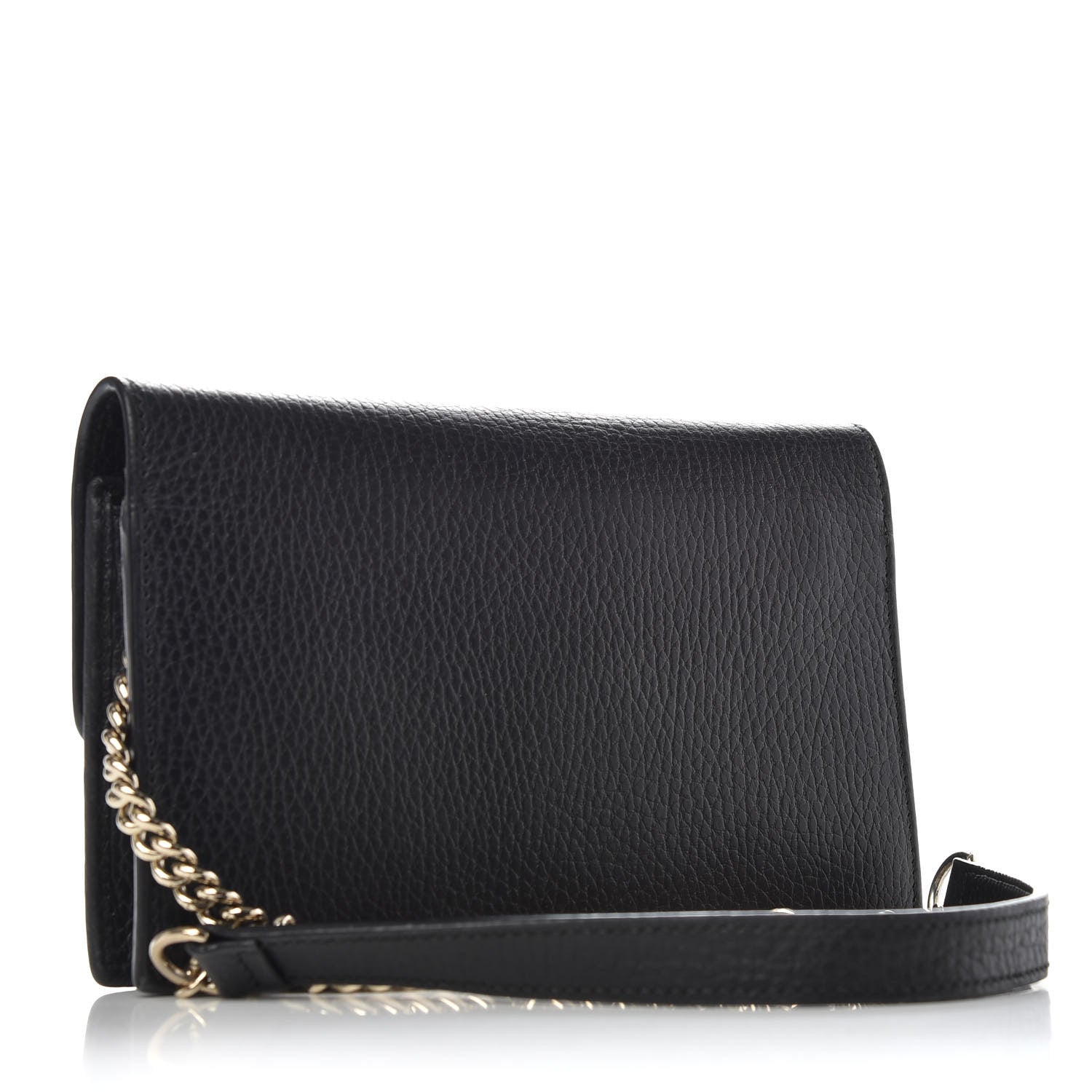 Gucci Dollar Calfskin Interlocking G Chain Wallet Black 3 of 6