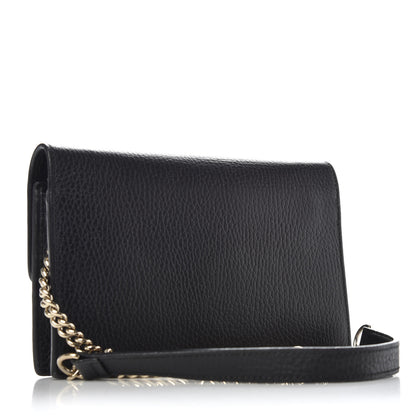 Gucci Dollar Calfskin Interlocking G Chain Wallet Black 3 of 6