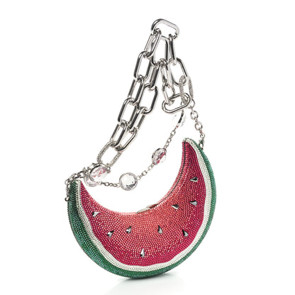 Judith Leiber Crystal Watermelon Crescent Minaudiere Clutch 4 of 11