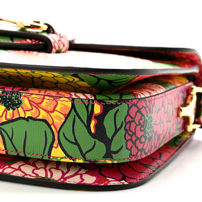 Gucci X KEN SCOTT New Shangai Calfskin Pomponica Print Horsebit 1955 Shoulder Bag  Multicolor Fuxia Pompon 10 of 10