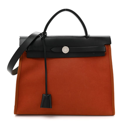 Hermes Vache Hunter Toile Herbag Zip 31 PM Cuivre Black 1 of 16