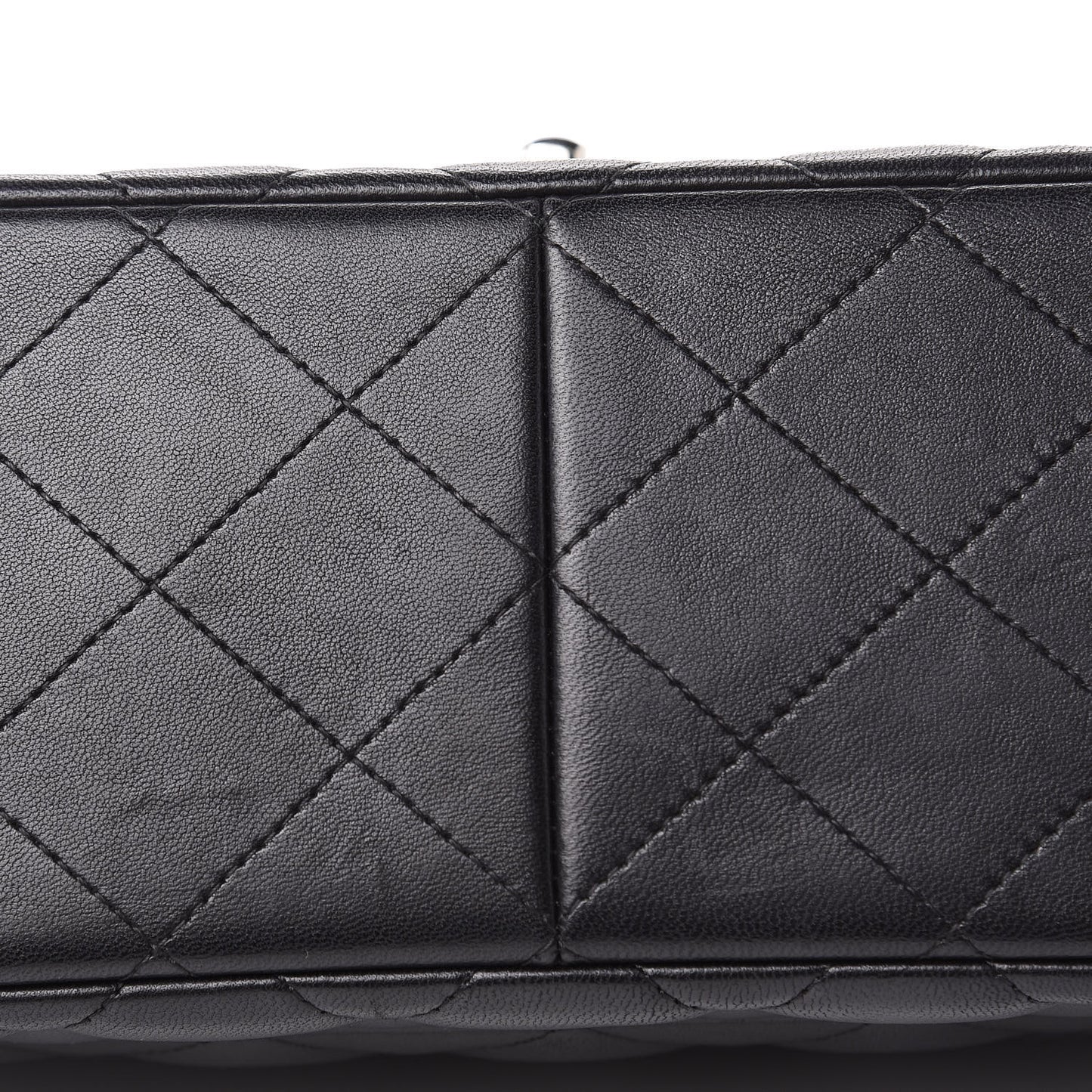 Lambskin Quilted Jumbo Double Flap Black