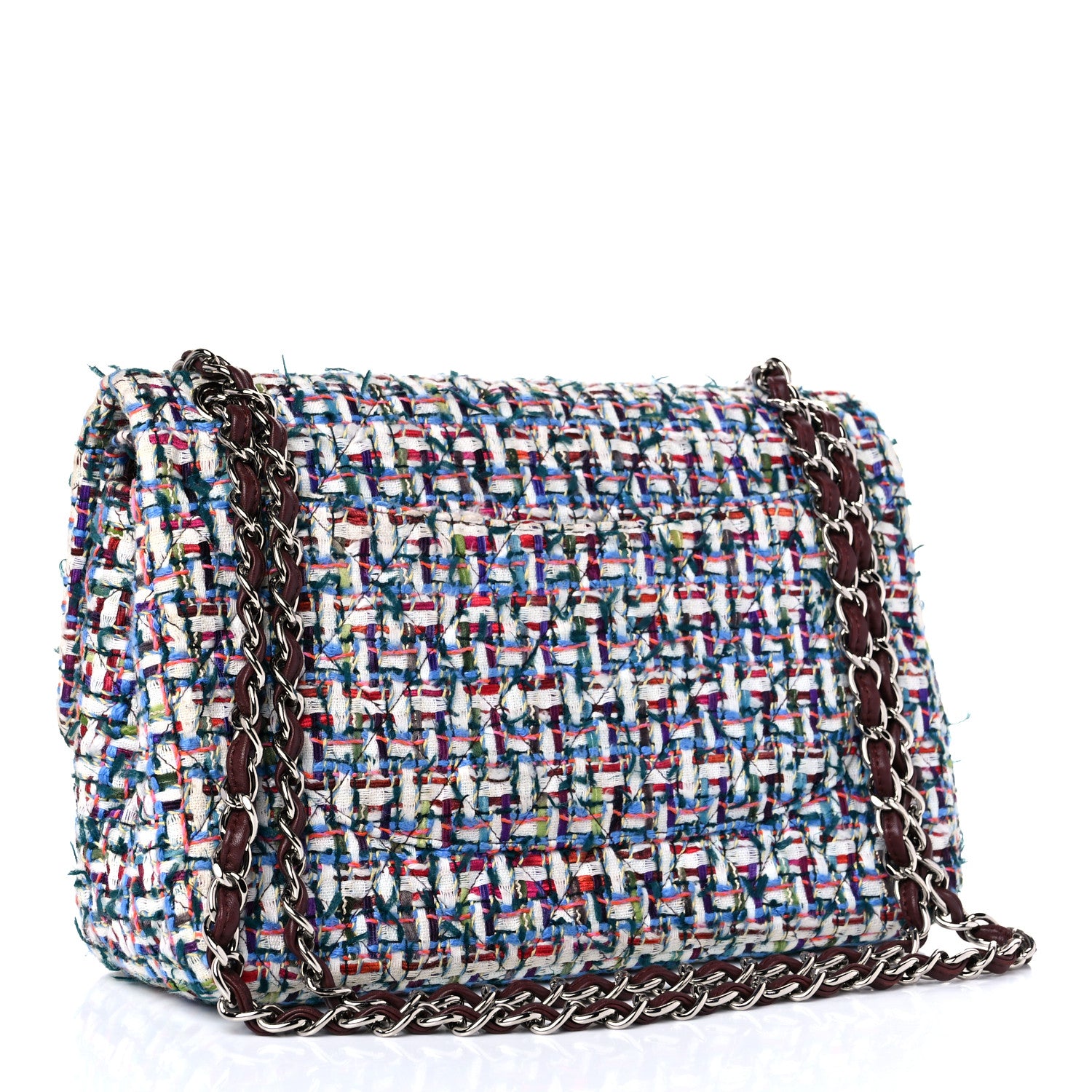 Chanel Tweed Quilted Jumbo Double Flap Multicolor 3 of 15