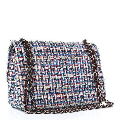 Chanel Tweed Quilted Jumbo Double Flap Multicolor 3 of 15