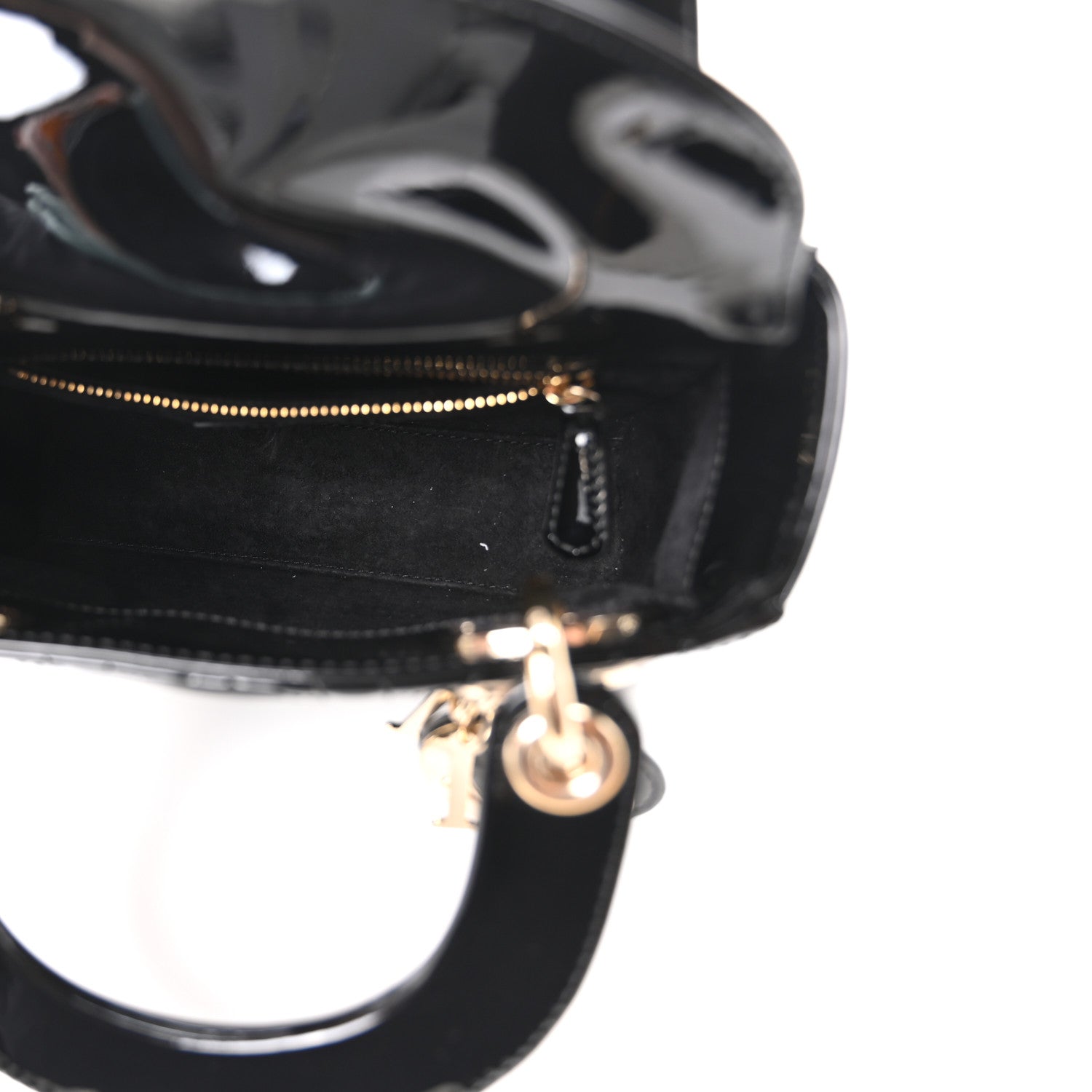 Christian Dior Patent Cannage Mini Lady Dior Black 5 of 9