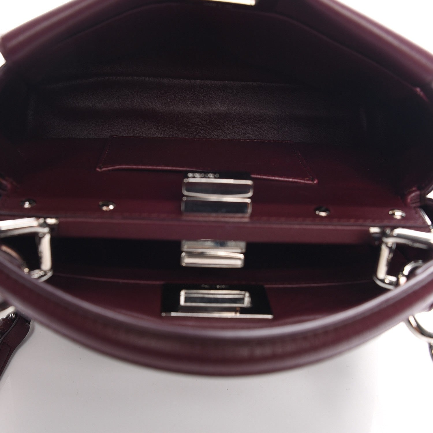Fendi Nappa Mini Peekaboo Iconic Satchel Bordeaux 7 of 8