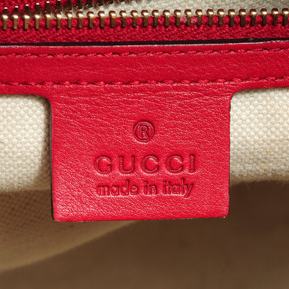 Gucci Calfskin Microguccissima Trim Medium Boston Raspberry Red 6 of 7