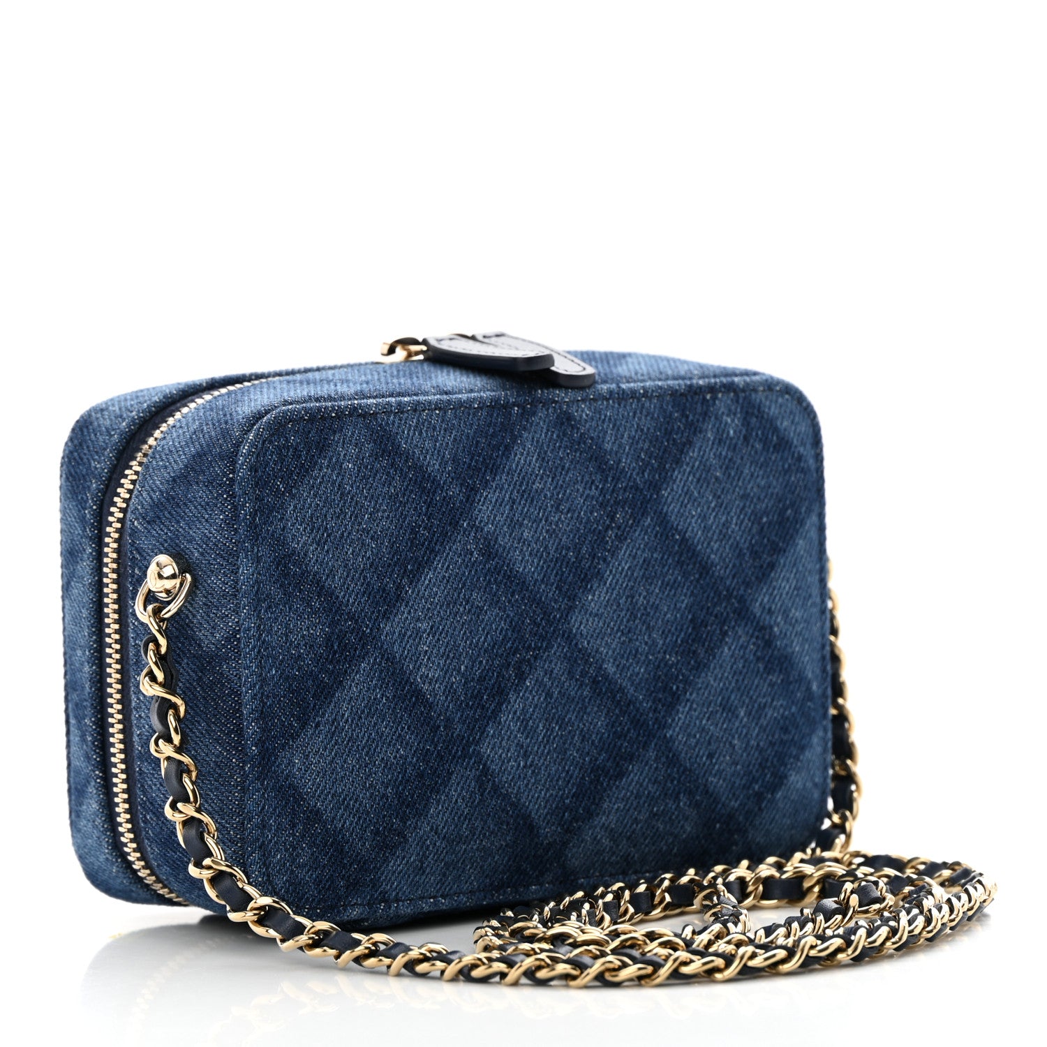 Chanel Printed Denim CC Camera Case Blue 3 of 10