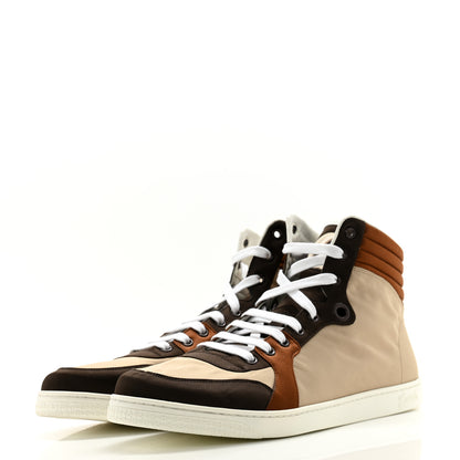 Gucci Poli Satin Mens High Top Sneakers 10 Cocoa 3 of 9