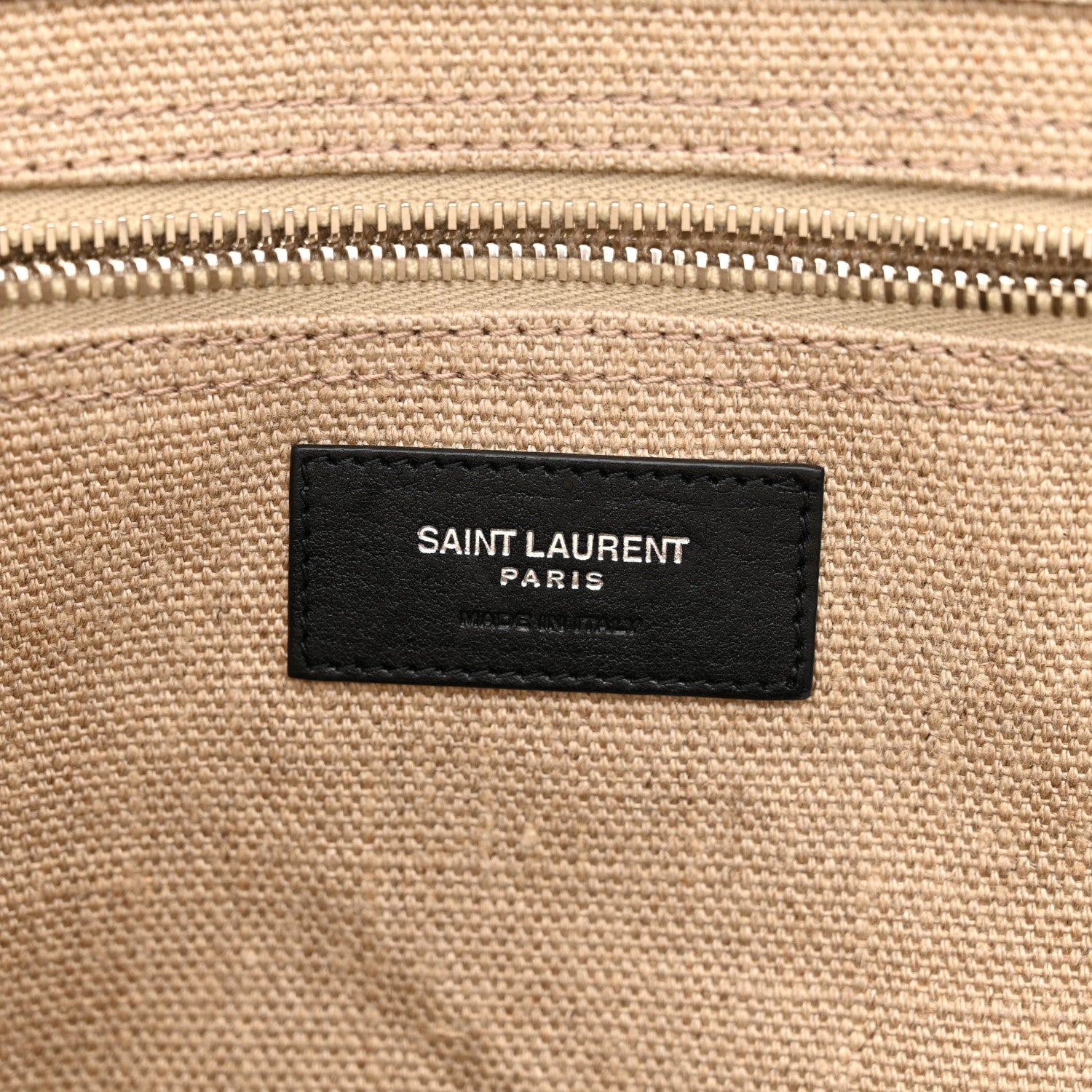 Saint Laurent Linen Calfskin Rive Gauche Tote Optic White 6 of 18