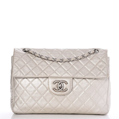 Chanel Metallic Lambskin Quilted Maxi Single Flap Silver 1 of 13