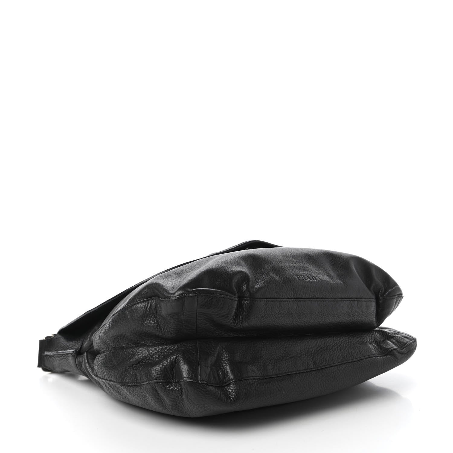 Prada Vitello Daino Hobo Flap Black 4 of 9