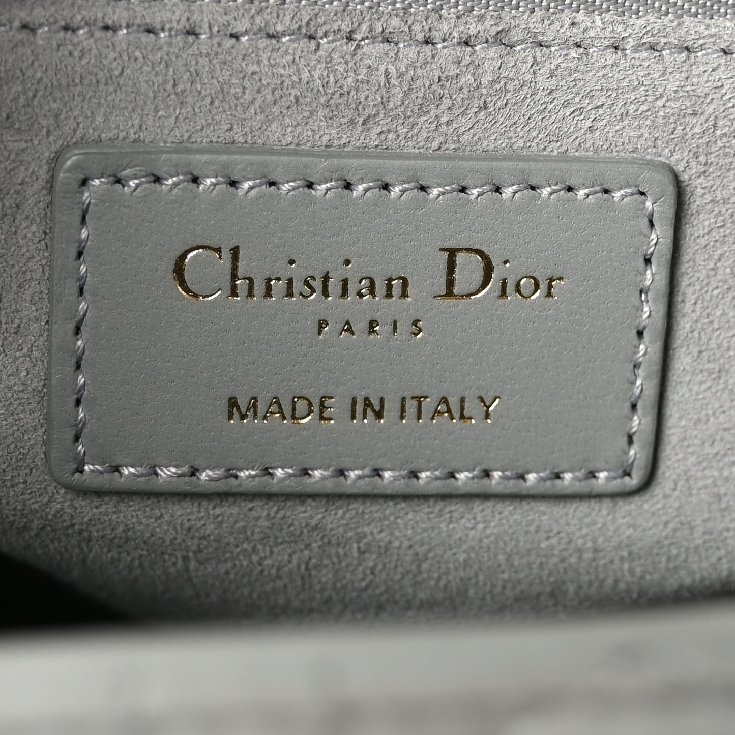 Lambskin Cannage Large Lady Dior Stone Grey