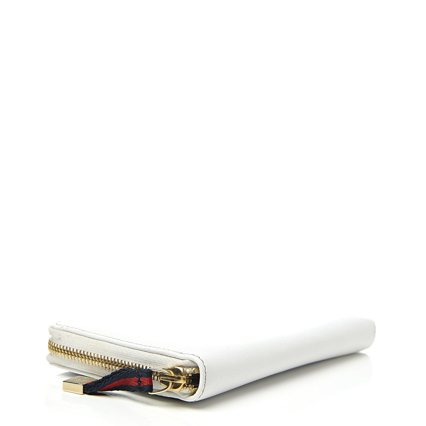 Calfskin Capri Zip Around Wallet White