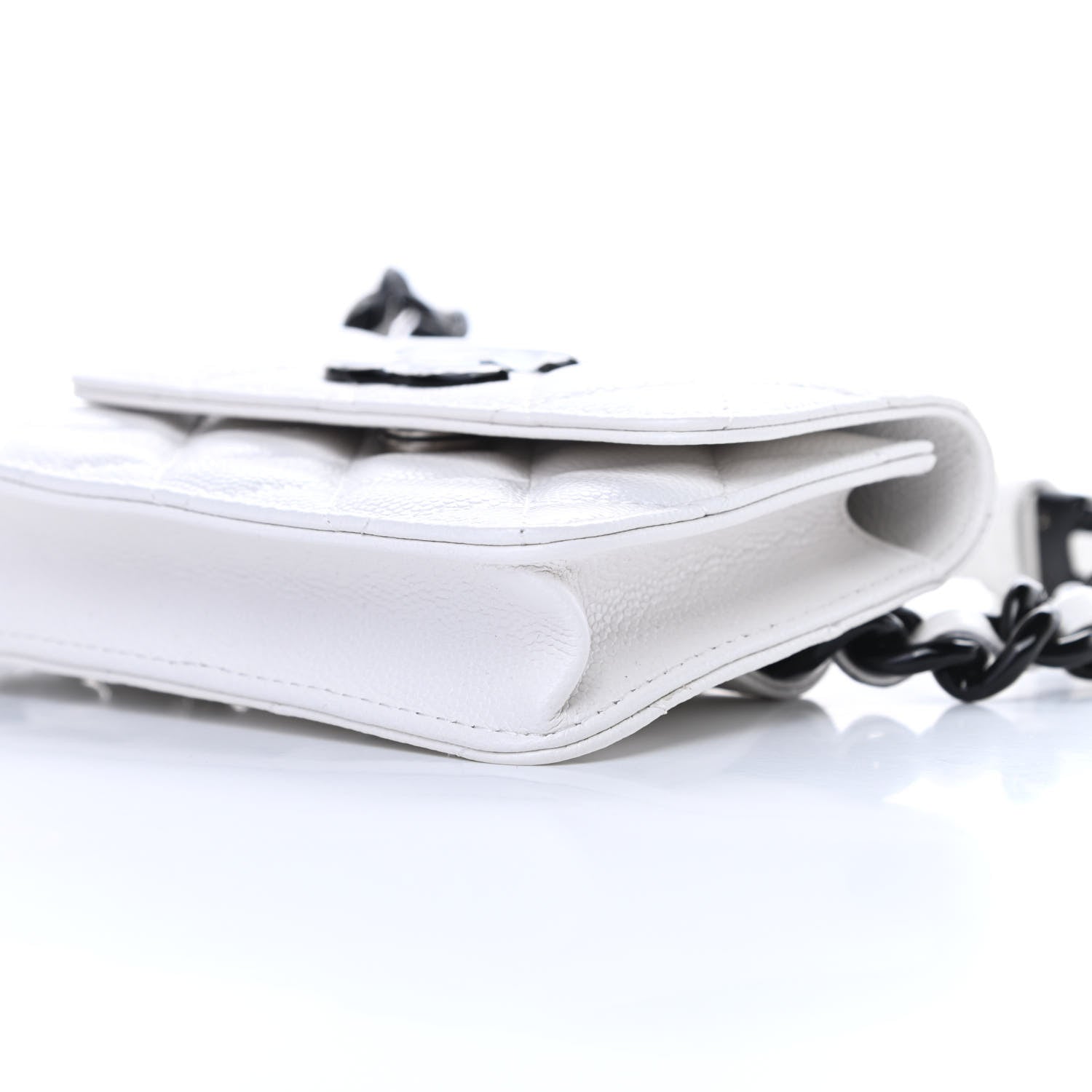 Chanel Caviar Quilted My Everything Belt Flap Card Holder White 11 of 12