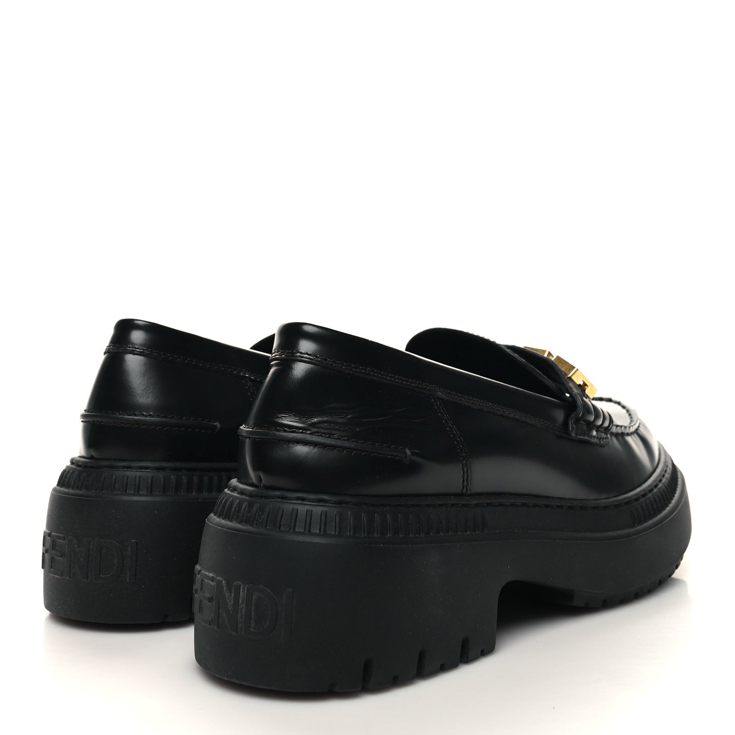 Vitello Abrasivato Fendigraphy 50mm Loafers 41 Black