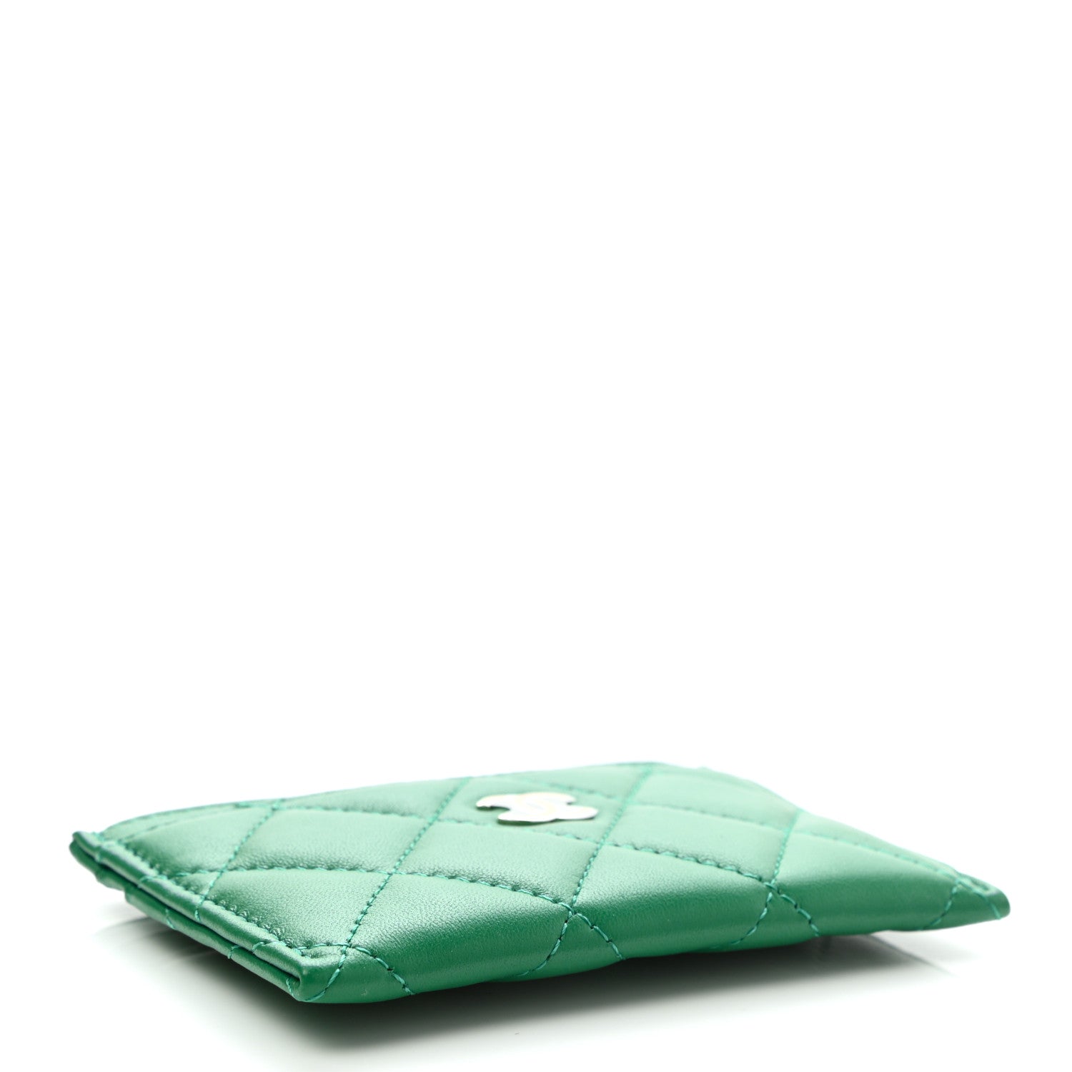 Chanel Lambskin Quilted Card Holder Green 4 of 9