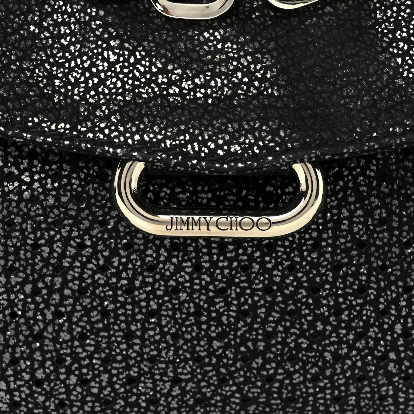 Metallic Calfskin Brix Convertible Clutch Black