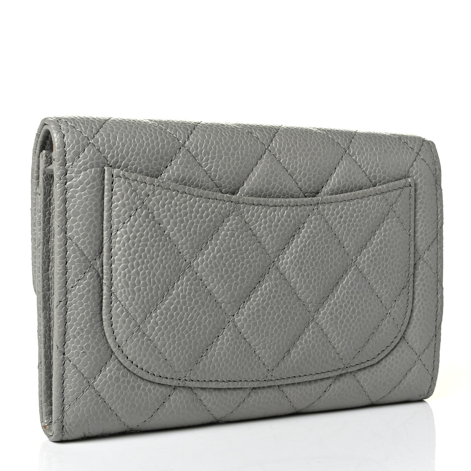 Chanel Caviar Quilted Small Flap Wallet Grey 2 of 6