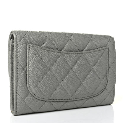 Chanel Caviar Quilted Small Flap Wallet Grey 2 of 6
