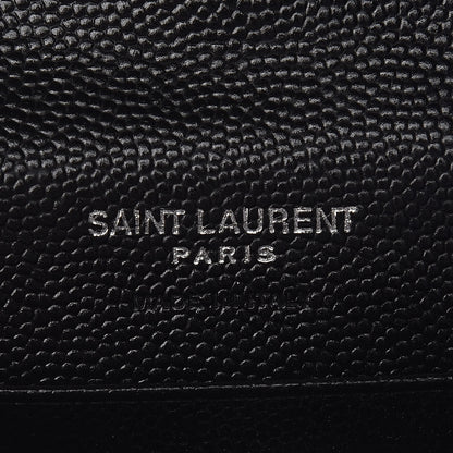 Saint Laurent Grain De Poudre Matelasse Chevron Small Monogram Envelope Wallet Black 6 of 7