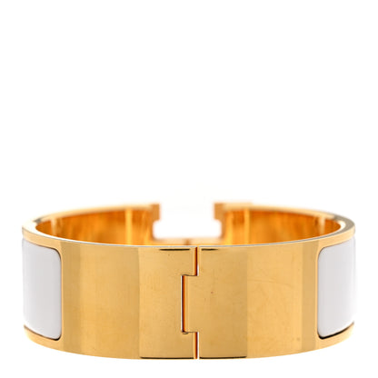 Hermes Enamel Wide Clic Clac H Bracelet GM White 2 of 4