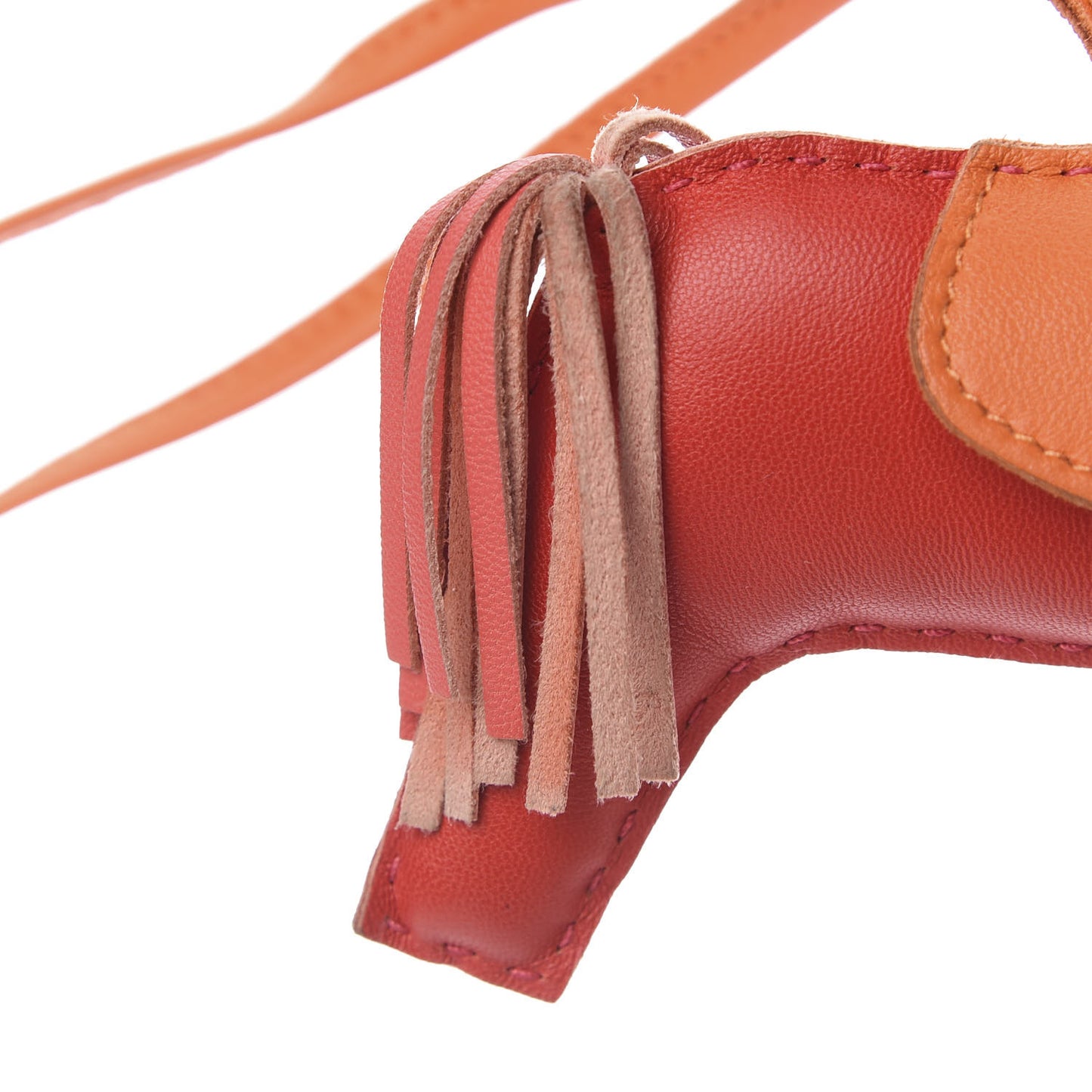 Milo Lambskin Grigri Rodeo Horse Bag Charm MM Rouge Rose Indien Jaipur Feu