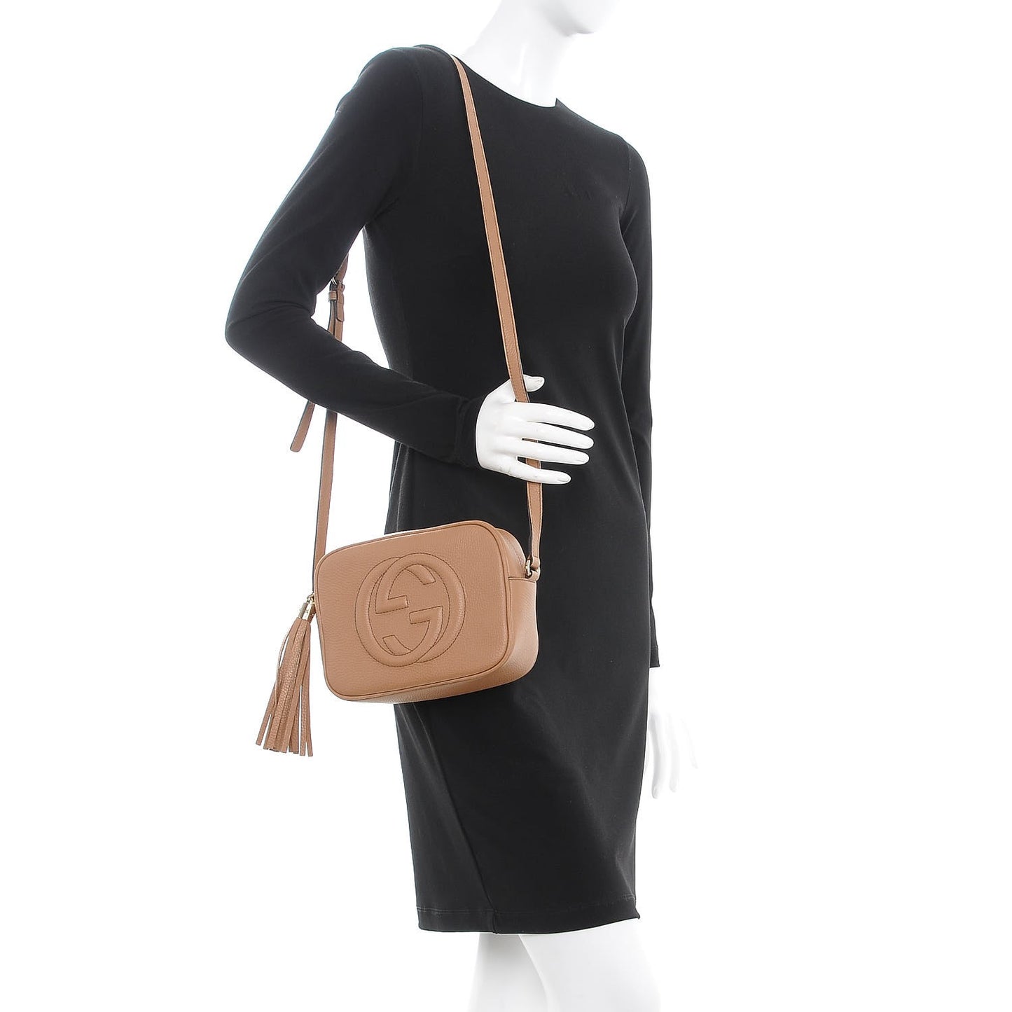 Pebbled Calfskin Small Soho Disco Bag Camelia