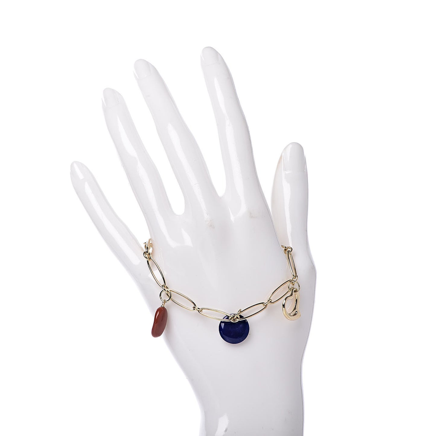 18K Yellow Gold Elsa Peretti Five Stone Charm Bracelet