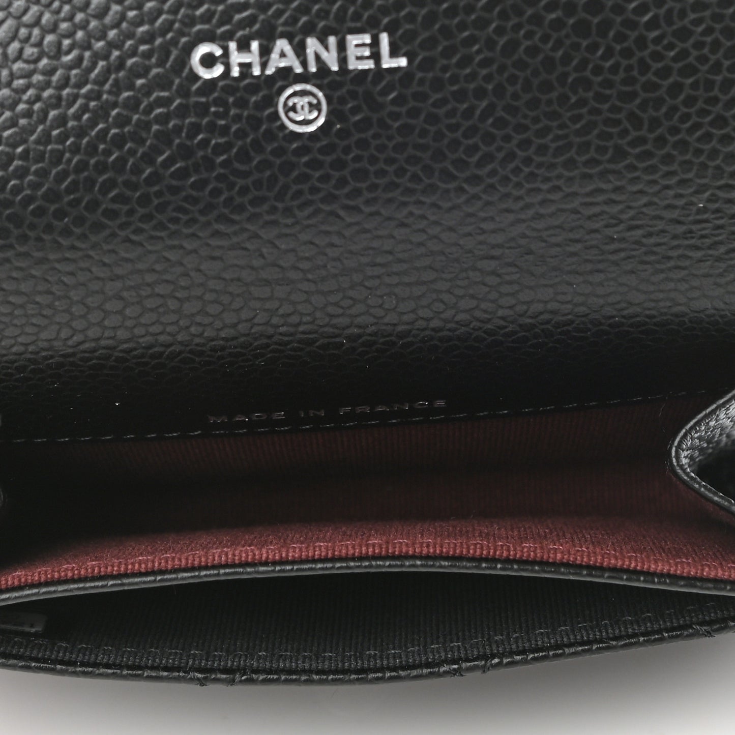 Caviar Quilted Flap Card Holder Wallet Black