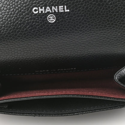Chanel Caviar Quilted Flap Card Holder Wallet Black 5 of 8