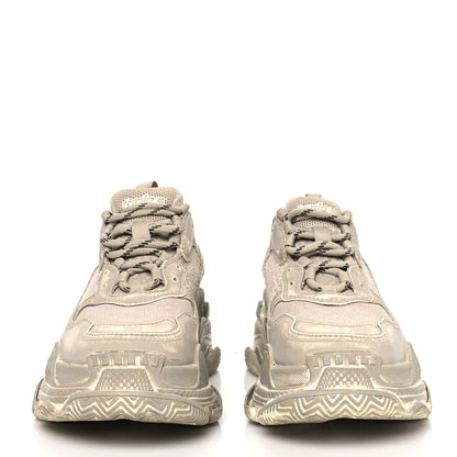 Balenciaga Fabric Mesh Distressed Womens Triple S Sneakers 38 Beige 2 of 7