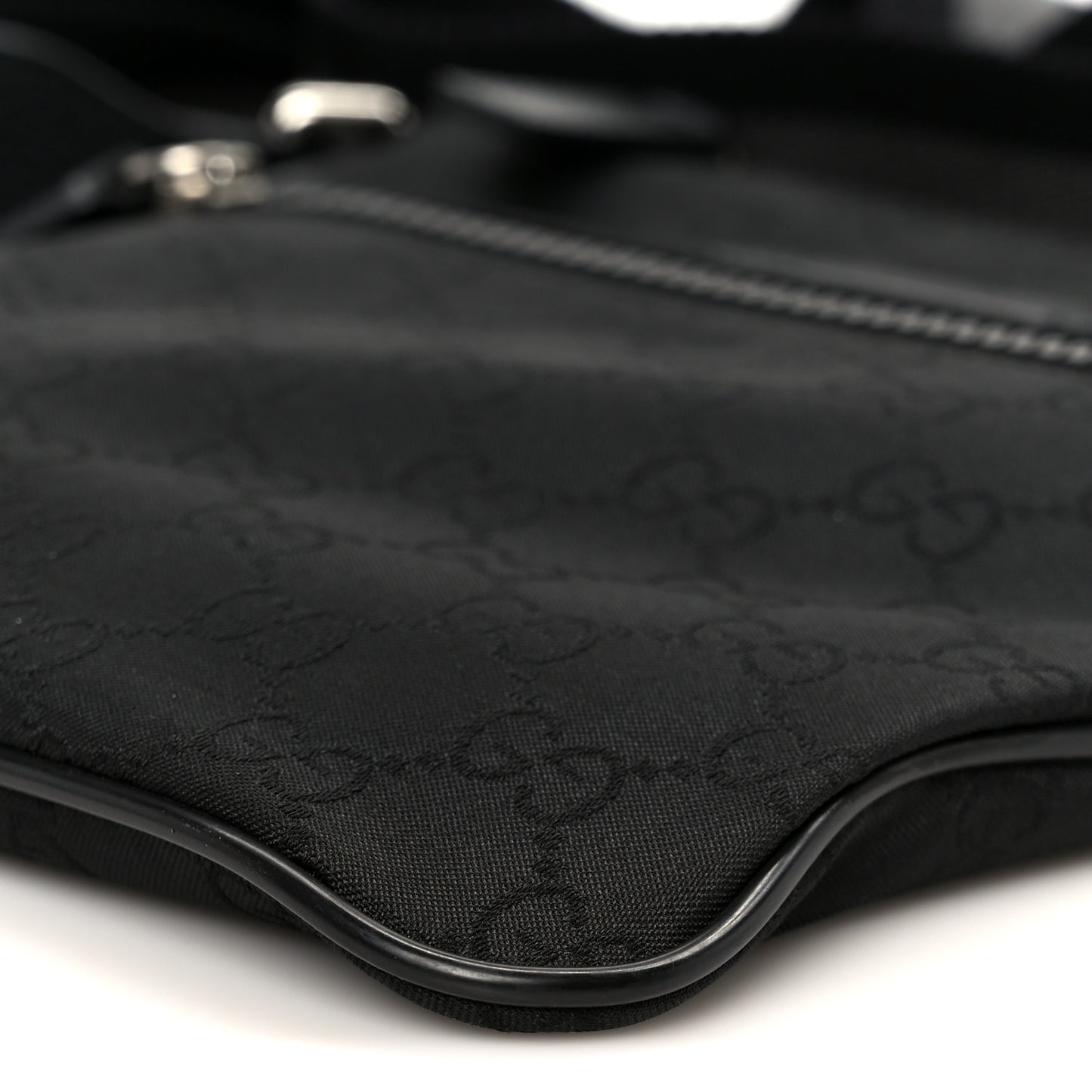 Nylon Monogram Mini Flat Messenger Bag Black