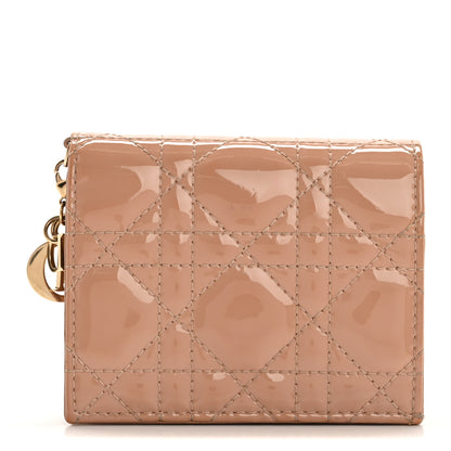 Christian Dior Patent Cannage Mini Lady Dior Wallet Beige 1 of 14