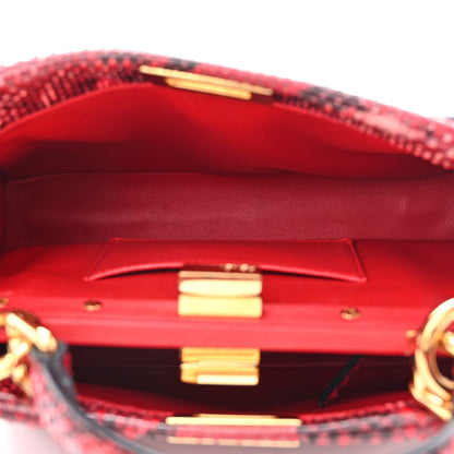 Fendi Snakeskin Shiny Nappa Mini Peekaboo Iconic Satchel 5 of 12