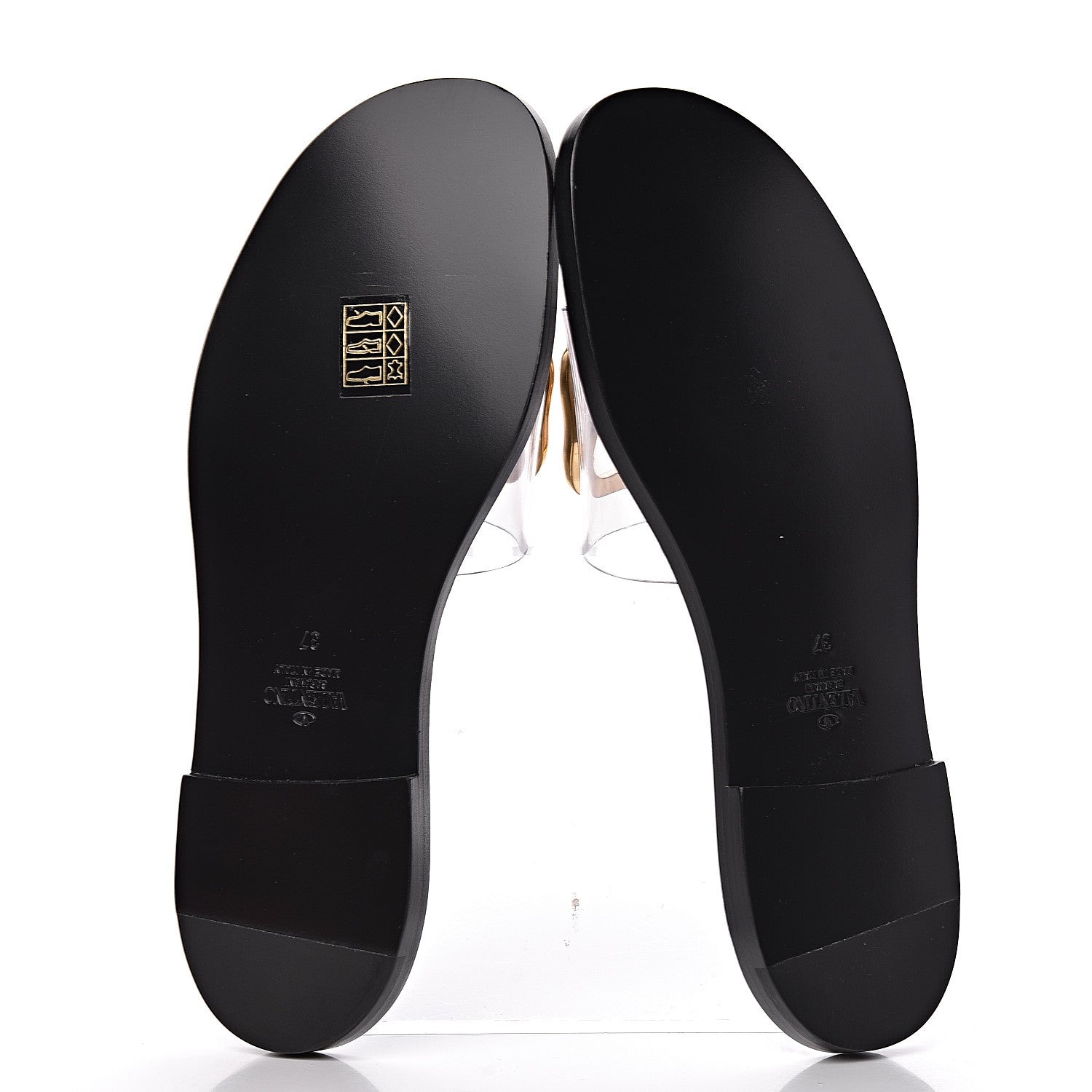 Valentino Garavani PVC Transparent Vlogo Flat Slide Sandals 37 Black 6 of 10