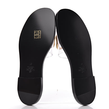 Valentino Garavani PVC Transparent Vlogo Flat Slide Sandals 37 Black 6 of 10