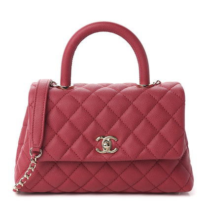 Chanel Caviar Quilted Mini Coco Handle Flap Dark Pink 1 of 10