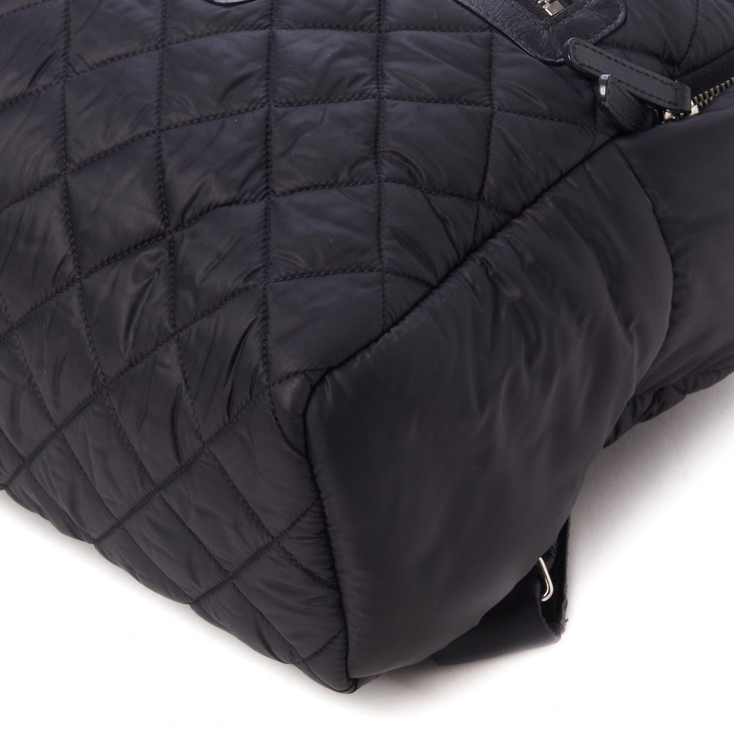 Nylon Quilted Coco Cocoon Backpack Black