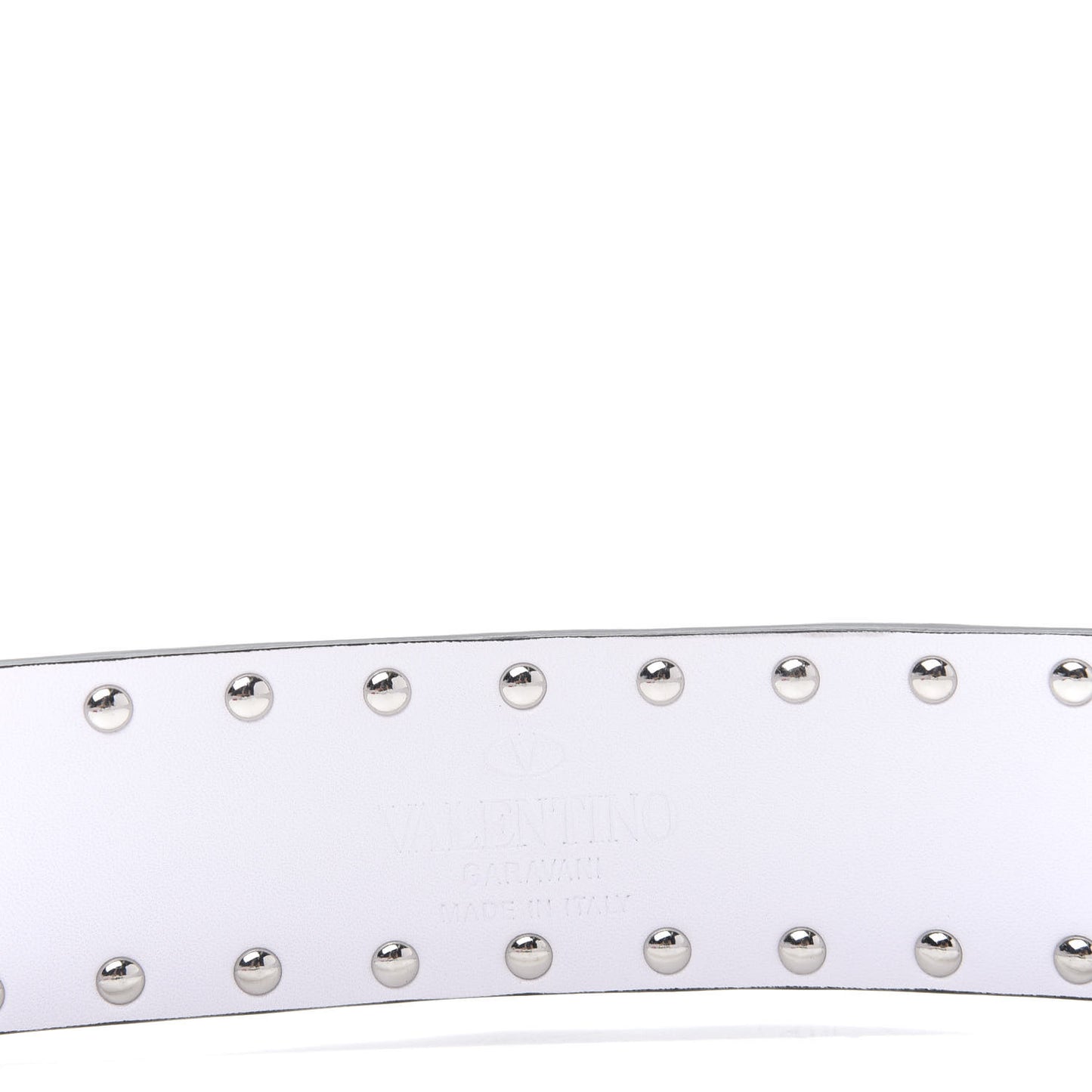 Lambskin Free Rockstud Spike Shoulder Strap Optic White