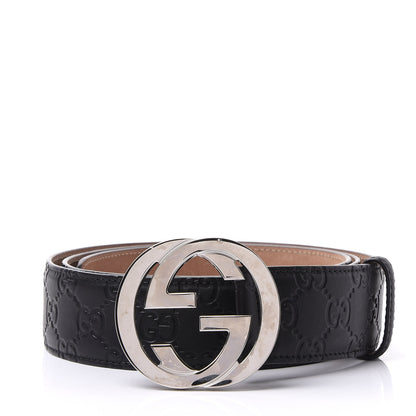 Gucci Guccissima Signature Interlocking G 40mm Belt 115 46 Black 1 of 5